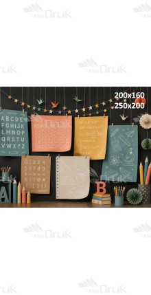 Tło fotograficzne „Szkolne plansze i matematyczne wzory – edukacyjna aranżacja klasy” | 4177